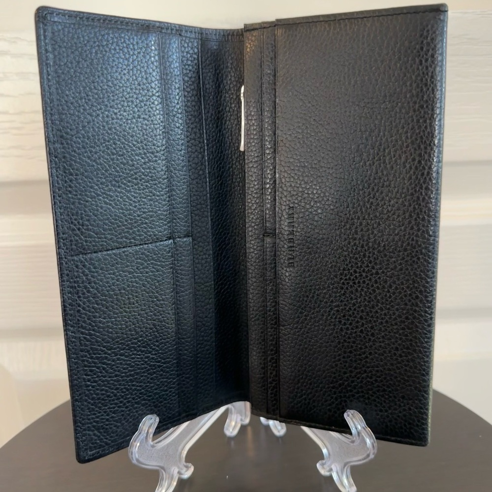 Burberry Novacheck Bifold Wallet – Black Leather – EUC Authentic - Unisex - Picture 2 of 14